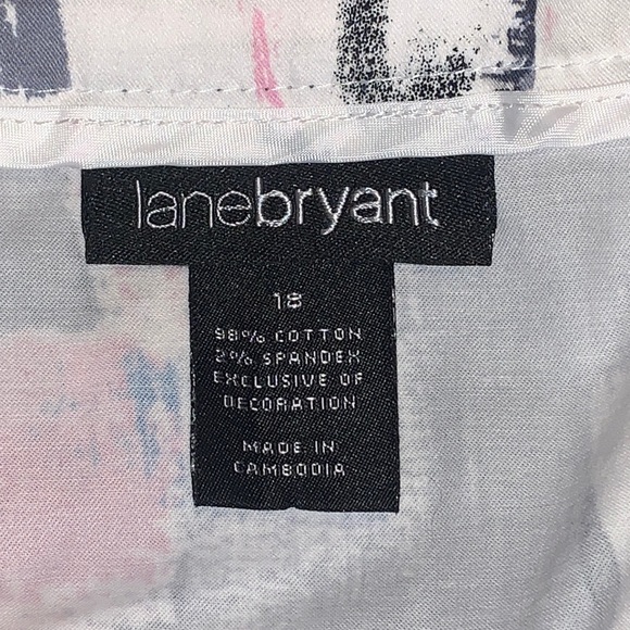 LANE BRYANT ⭐️ Gray Watercolor Cotton Panel Skirt - Picture 9 of 9